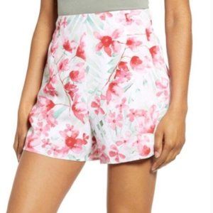 Leith Lush Watercolor High Wasted Shorts XXS